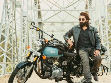 A man with a motorbike